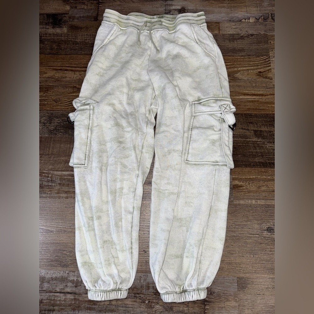 Gilded Intent Womens Cargo‎ Jogger Sweatpants Camo Sage Green Small